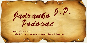 Jadranko Podovac vizit kartica